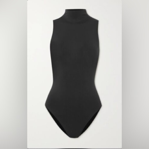 Skims Mock Neck Essential Sleeveless Bodysuit size S/M Onyx NWOT - Picture 3 of 3